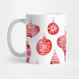 Retro Christmas Baubles Watercolor Mug